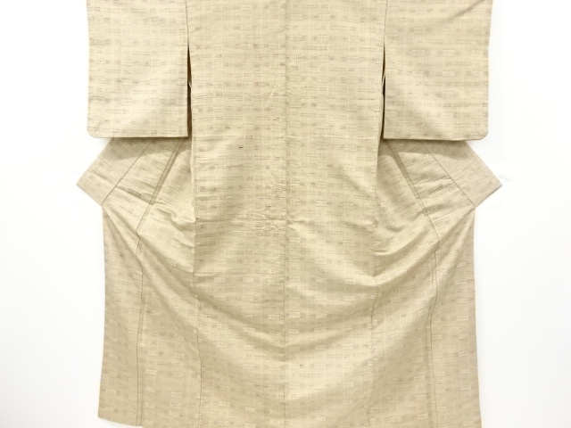 JAPANESE KIMONO / ANTIQUE KIMONO / SILK / HAND WOVEN TSUMUGI / STRIPE & SARASA